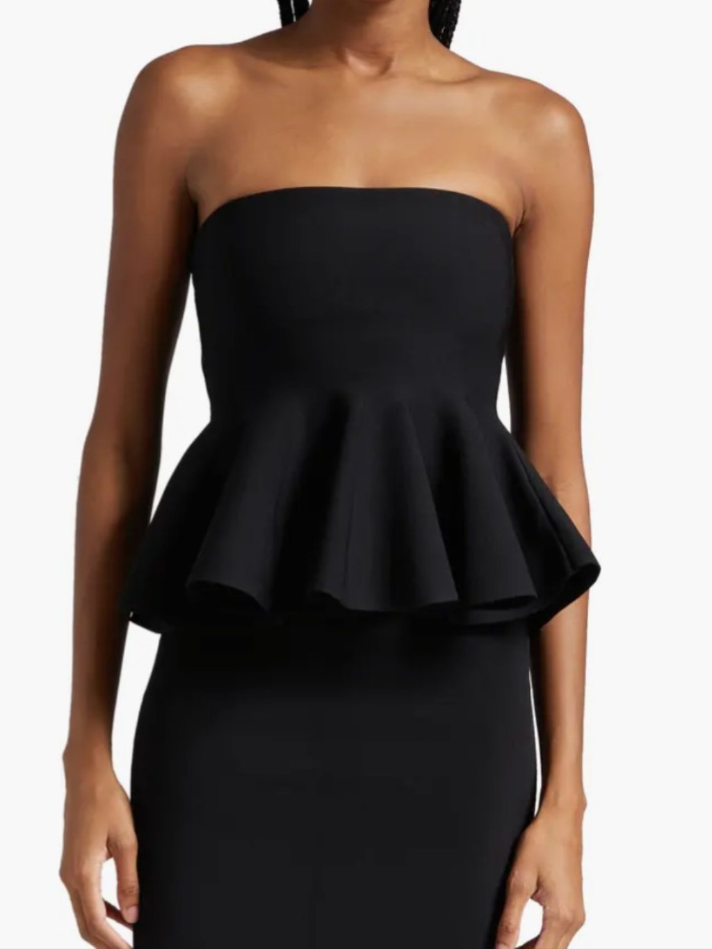 A.L.C. Eliza Strapless Peplum Top In Black - Size S